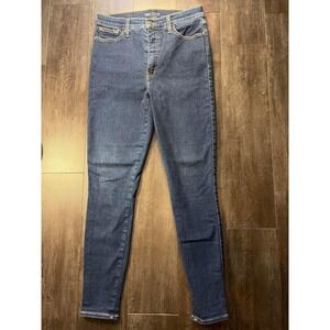 Lucky Brand Uni Fit Jeans Womens 4 (30-32) R Blue Dark Wash High Rise Skinny